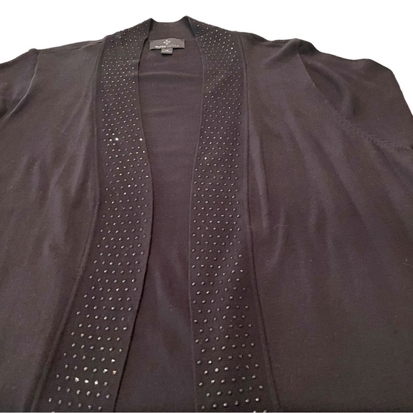 Ronni Nicole 1X Blk Full Length Sweater w/ Blk Embellishment-Neck & Front - Picture 5 of 5